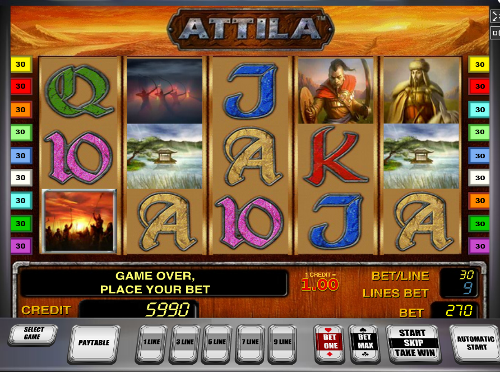 Игровой автомат Attila - на поиски сокровищ в казино Вулкан Платинум