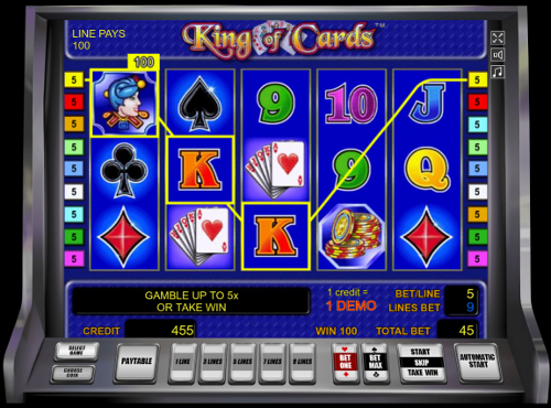 Игровой автомат King of Cards - получай для игры щедрые бонусы в Азино 777