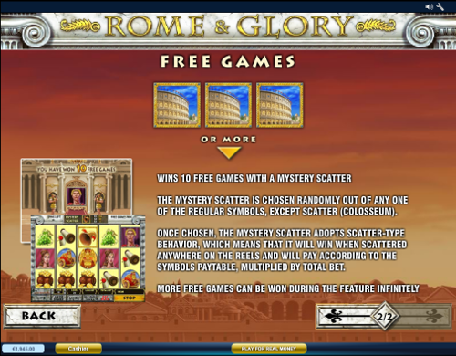 Игровой автомат Rome and Glory - сокровища Древнего Рима в казино Вулкан Делюкс
