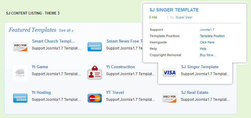 SJ Content Listing - отображения новостей Joomla